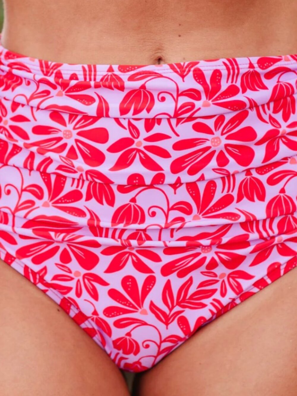 Livy & Kate High Waisted Ruched Bottoms in Kona Sunset